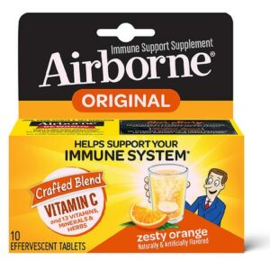 Airborne Vitamin C Immune Support Effervescent Tablets Zesty Orange - 10.0 ea