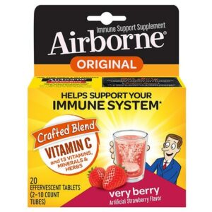 Airborne Vitamin C Immune Support Supplement Effervescent Tablets Very Berry - 30.0 ea