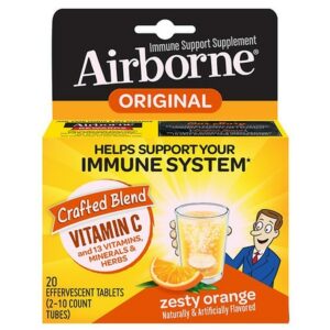 Airborne Vitamin C Immune Support Supplement Effervescent Tablets Zesty Orange - 20.0 ea