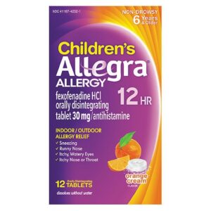 Allegra Children's 12 Hour Allergy Relief 30mg Orally Disintegrating Tablets Orange Cream - 12.0 ea