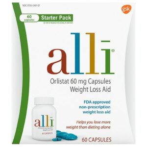 Alli Diet Weight Loss Supplement Pills, Orlistat 60mg Capsules Starter Pack 60 count - 60.0 count