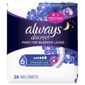 Always Discreet Incontinence & Postpartum Pads for Women, Extra Heavy Absorbency Long Length - 28.0 ea