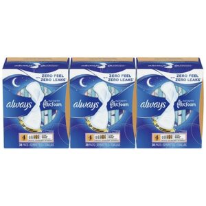 Always Infinity FlexFoam Pads for Women, Size 4, Overnight Absorbency, Unscented - 38.0 ea x 3 pack