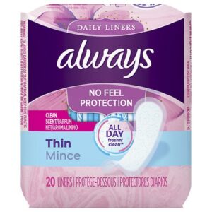 Always Thin Daily Liners Clean Scent, Wrapped Clean Scent, Regular - 20.0 ea