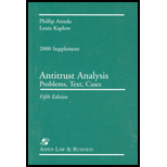 Antitrust Analysis, 2000 Supplement