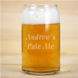 Any Message Engraved Beer Can Glass