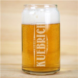 Any Name Engraved Beer Can Glass