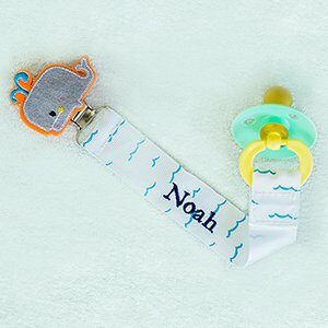 Any Name Whale Personalized Pacifier Clip