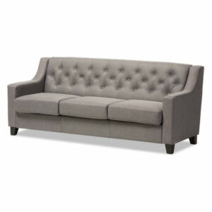 Arcadia Modern Grey Fabric Upholstered Button-Tufted Living Room 3-Sea