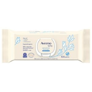 Aveeno Baby Sensitive All Over Wipes, Paraben- & Fragrance-Free - 64.0 ea