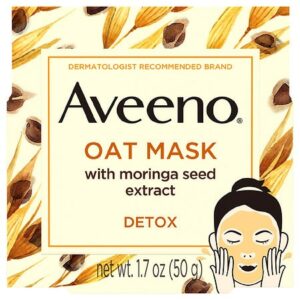 Aveeno Detoxifying Oat Face Mask, Moringa Seed And Vitamin E - 1.7 oz