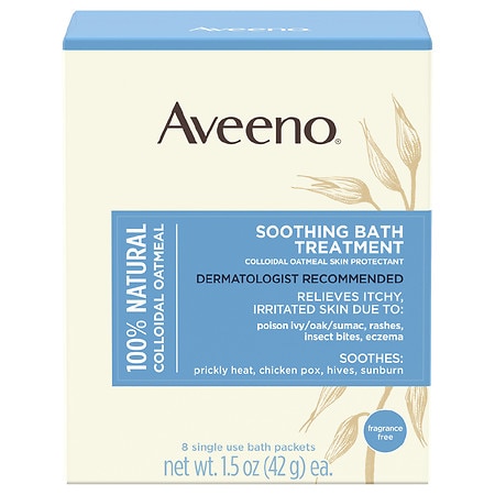 Aveeno Soothing Bath Treatment Colloidal Oatmeal Skin Protectant Single Use Packets - 1.5 oz