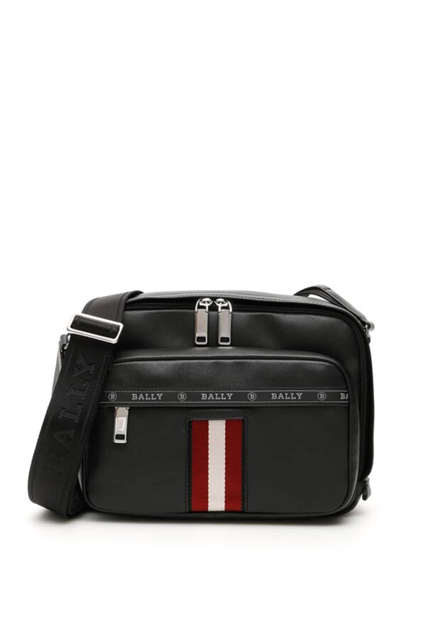 BALLY HOBS MESSENGER BAG OS Black, Red, White Leather