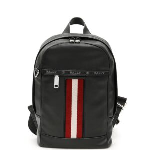 BALLY TRAINSPOTTING HARI LEATHER BACKPACK OS Black, White, Red Leather