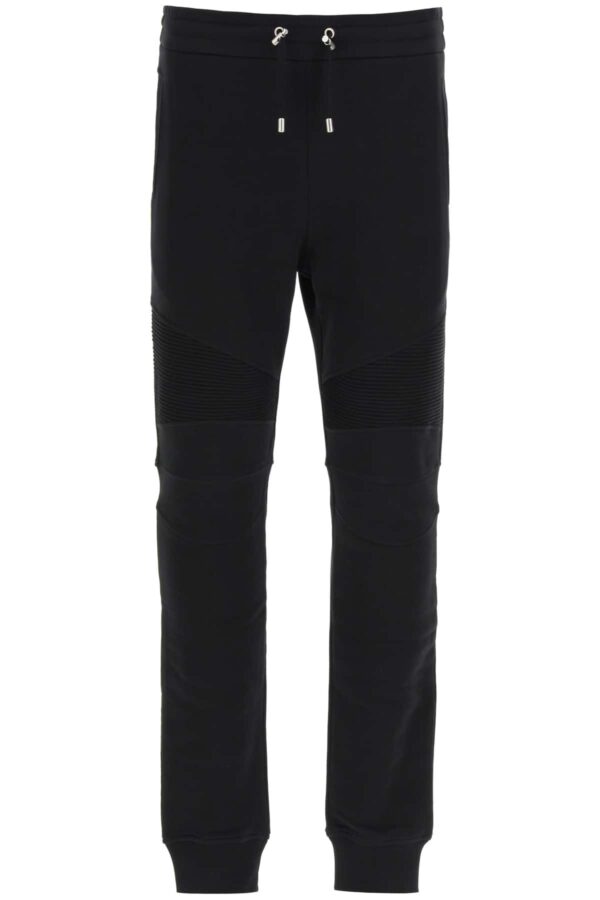 BALMAIN JOGGER PANTS WITH EMBOSSED BALMAIN LOGO S Black Cotton