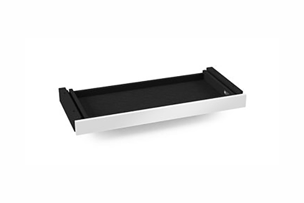 BDI Centro 6459-2 Smooth Satin White/Grey Glass Keyboard/Storage Drawer