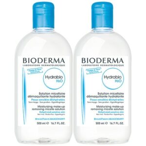 BIODERMA Duo Hydrabio H2O Micellar Water Cleanser Makeup Remover Dehydrated Skin - 16.7 fl oz x 2 pack