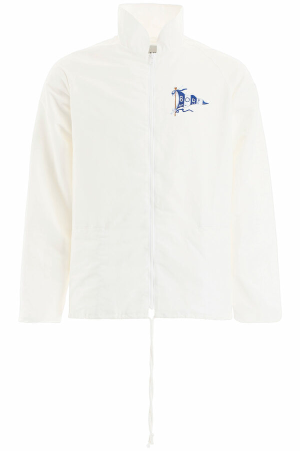 BODE HAND-PAINTED JACKET S/M White, Blue Cotton