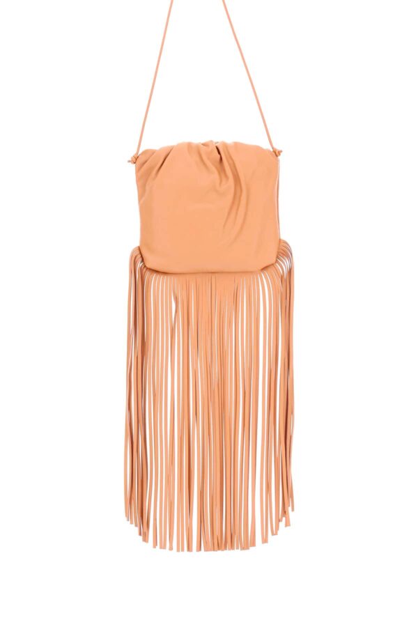 BOTTEGA VENETA FRINGED NAPPA BAG OS Orange, Pink Leather