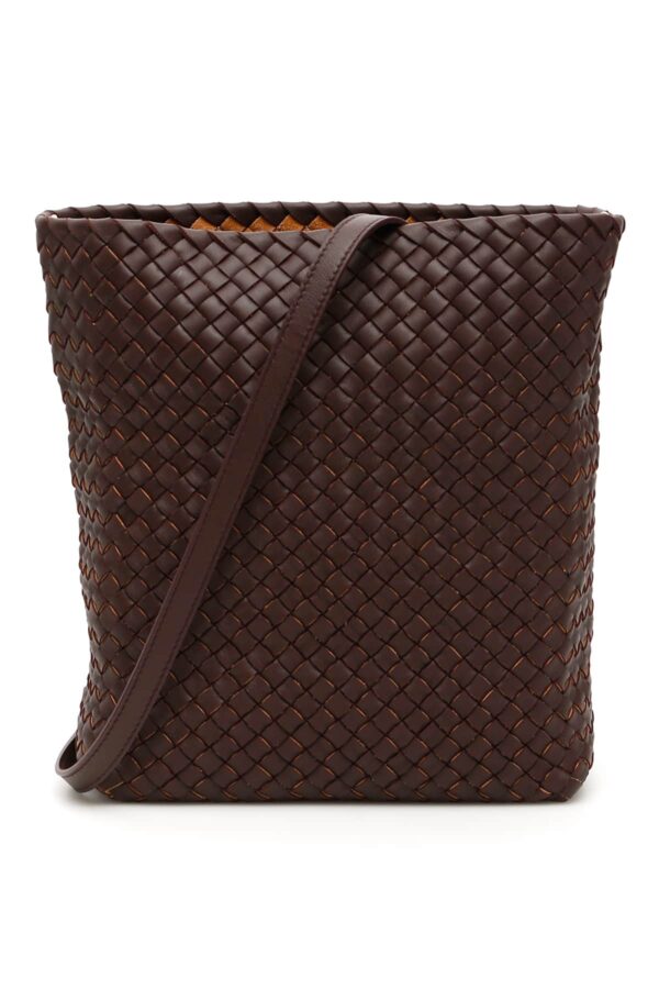 BOTTEGA VENETA INTRECCIO BUCKET BAG OS Brown, Beige Leather