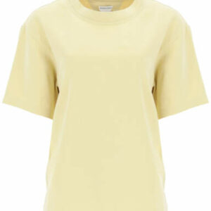 BOTTEGA VENETA WASHED SILK T-SHIRT XS Yellow, Beige Silk