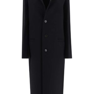 BOTTEGA VENETA WOOL BLEND TWILL COAT 42 Black Wool