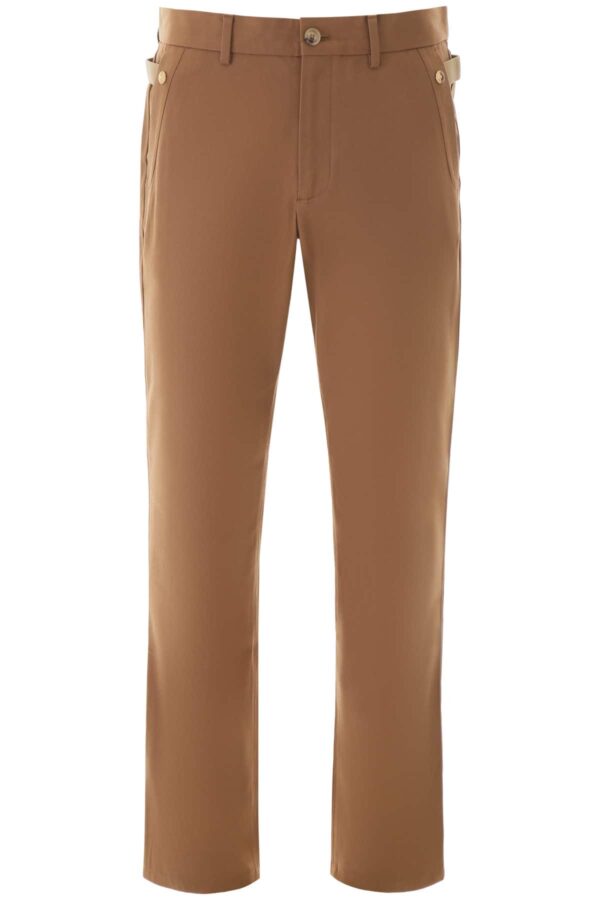 BURBERRY COTTON TROUSERS 46 Beige, Brown Cotton