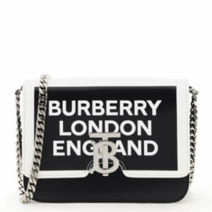 BURBERRY CROSSBODY TB LOGO PRINT BAG OS White, Black Leather