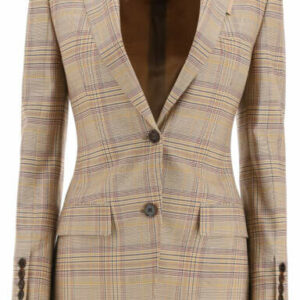 BURBERRY TAILORED WOOL JACKET 4 Brown, Red, Beige Wool