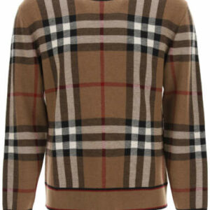 BURBERRY VINTAGE CHECK SWEATER M Brown, Beige Wool