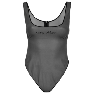 Baby Phat Womens Baby Phat Bodysuit - Womens Silver/White Size S