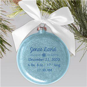 Baby Snowflake Glass Personalized Ornament