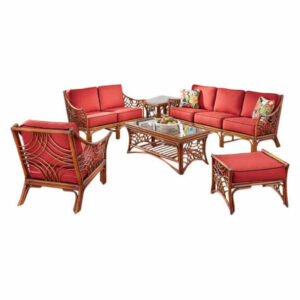 Bali 6-Piece Living Room Furniture Set, Brown, Lucian Flynt Fabric