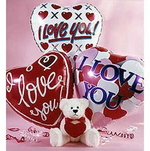 Balloons - I Love You Teddy Bear & Balloons - Regular