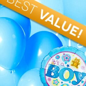 Balloons - New Baby Boy Balloon Bouquet - Florist Designed - Regular