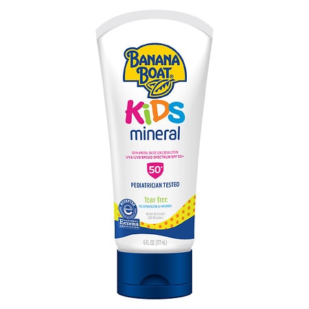 Banana Boat Kids 100% Mineral Sunscreen Lotion SPF 50+ - 6.0 fl oz