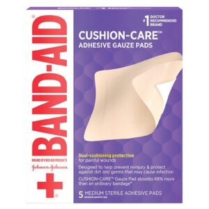 Band-Aid First Aid Adhesive Gauze Pad Medium - 5.0 ea