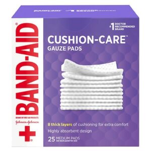 Band-Aid Sterile Gauze Pads, Medium, 3 In X 3 In Medium (3 Inch x 3 Inch) - 25.0 ea