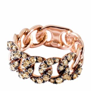 Bare Fine Rose Gold And Diamond Bond Classic Ring