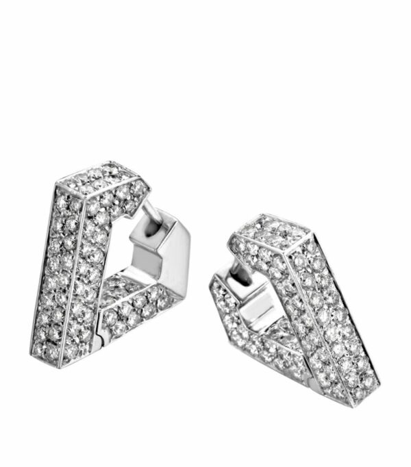 Bare Fine White Gold And Diamond Brute Earrings