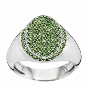 Bare Fine White Gold And Emerald Signet Classic Ring