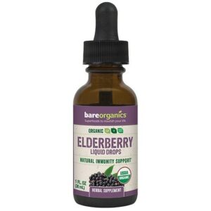 BareOrganics Elderberry Fruit Liquid Drops (Organic) - 1.0 fl oz