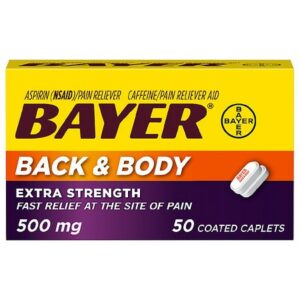 Bayer 500 mg Coated Tablets Pain Reliever with 32.5 mg Caffeine - 50.0 ea