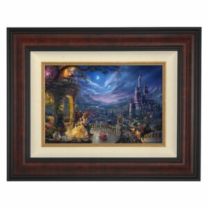 ''Beauty and the Beast Dancing in the Moonlight'' Framed Limited Edition Canvas by Thomas Kinkade Studios Official shopDisney
