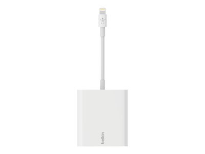 Belkin Ethernet + Power Adapter with Lightning Connector - network adapter - Lightning - 10/100 Ethernet (PoE) x 1 - B2B