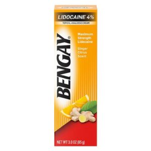 BenGay Pain Relieving Lidocaine Analgesic Cream, Ginger Citrus - 3.0 oz