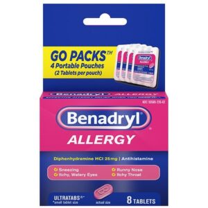 Benadryl Ultratabs Go Packs, Antihistamine Tablets - 8.0 ea