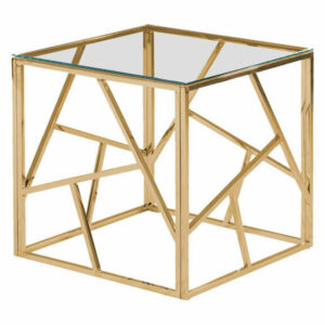 Best Master Morganna Stainless Steel Living Room End Table in Gold