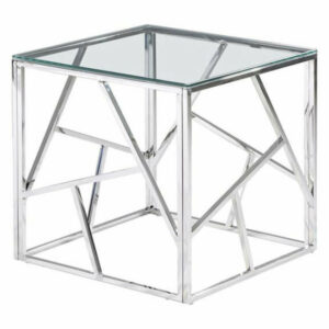 Best Master Morganna Stainless Steel Living Room End Table in Silver