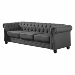 Best Master Venice Fabric Upholstered Living Room Sofa in Klein Charco